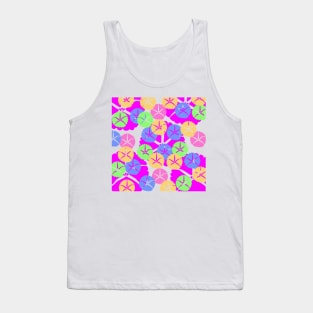 colorful pink green flowers background pattern Tank Top